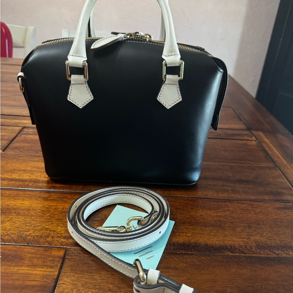 Dooney & Bourke Alto Black and Cream Satchel - Picture 2 of 8